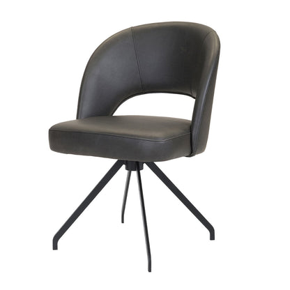 Scaun piele NEAGRA | model ZANCA